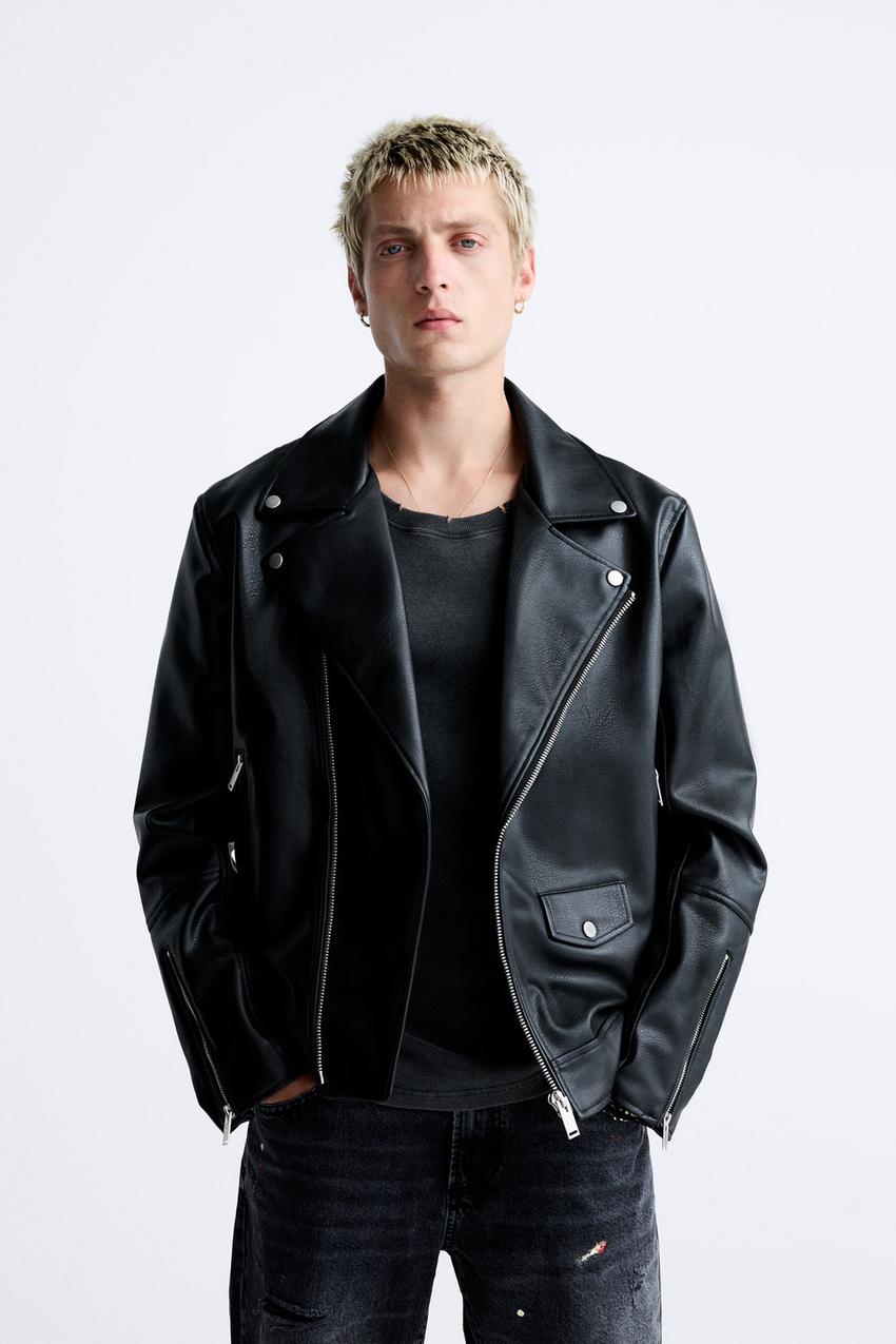 Denim & faux leather jacket