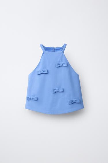 Zara 結飾上衣 - 藍色