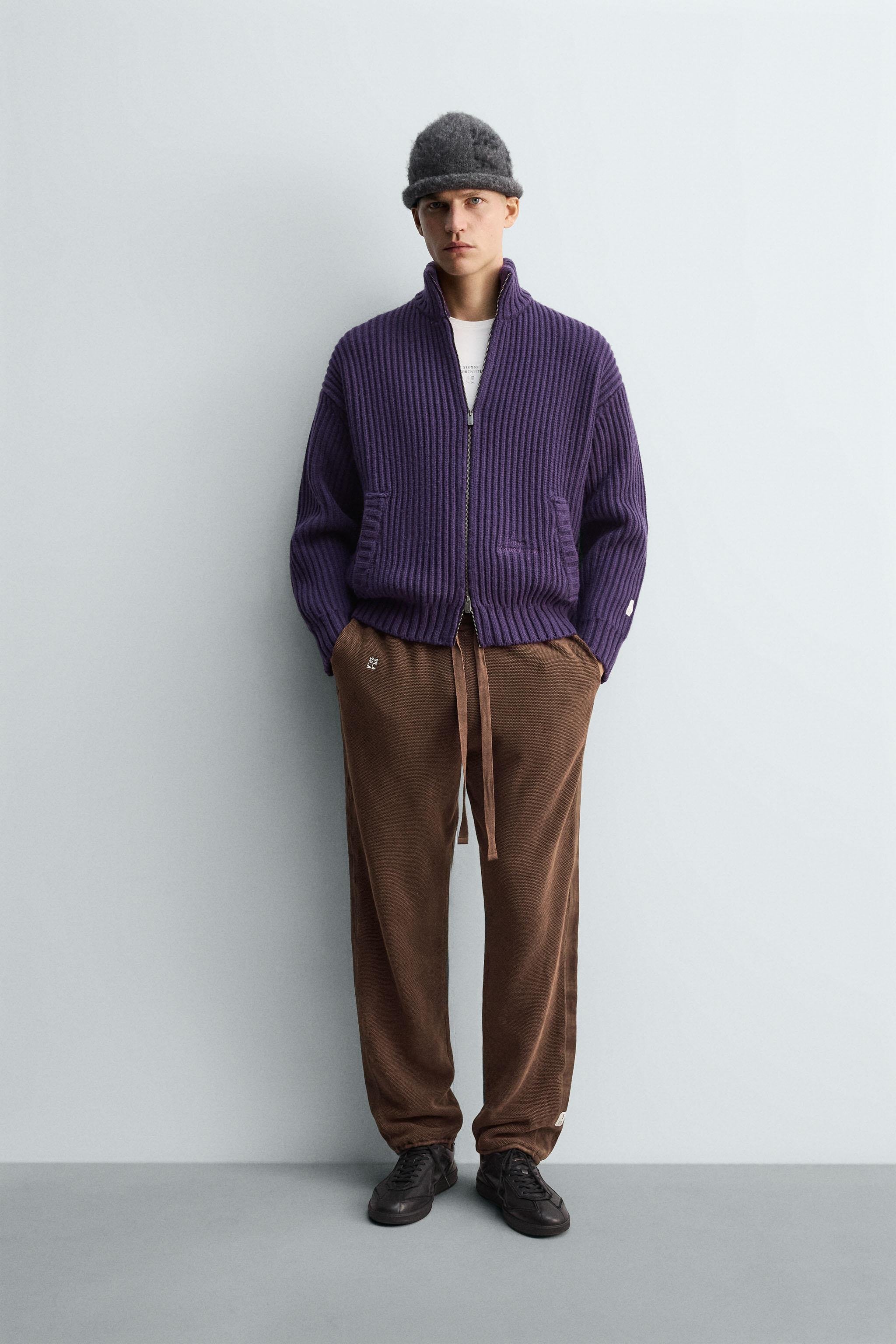 パールニットカーディガン X SR_A - パープル | ZARA Japan / 日本