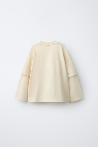 DOUBLE LONG-SLEEVE T-SHIRT — Ecru 2