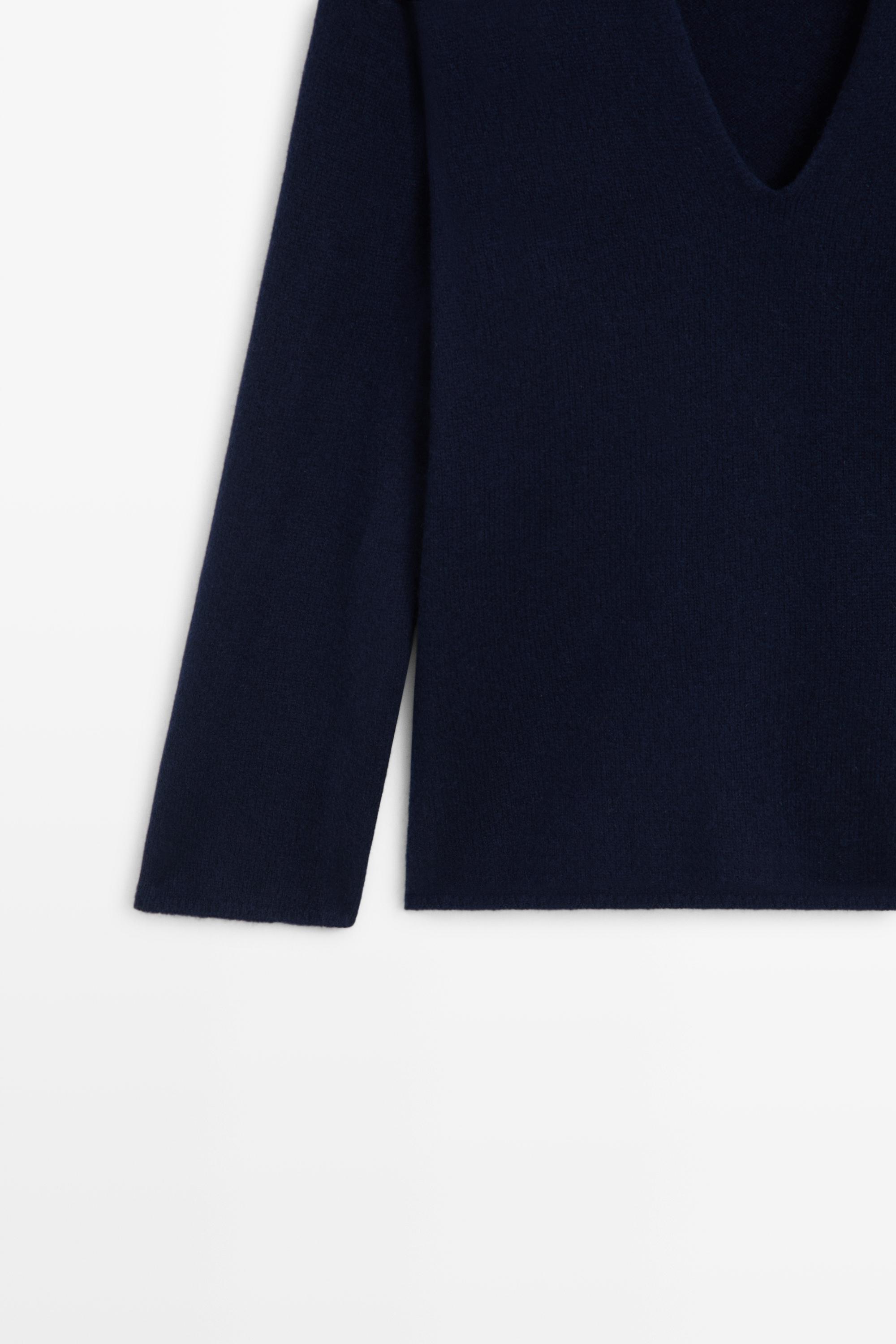 Pull en maille à col v mélange de laine
