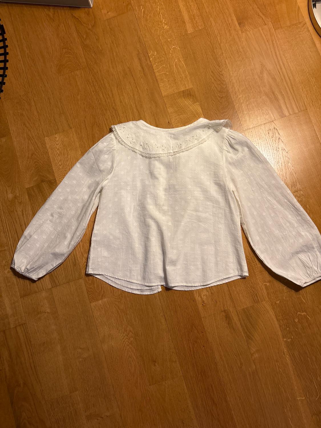 COTTON BLOUSE WITH FRONT FRILLS AND EMBROIDERED - Image 4