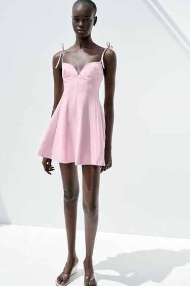 KURZES KLEID MIT SCHLEIFEN - Rosa von Zara - Bild 0