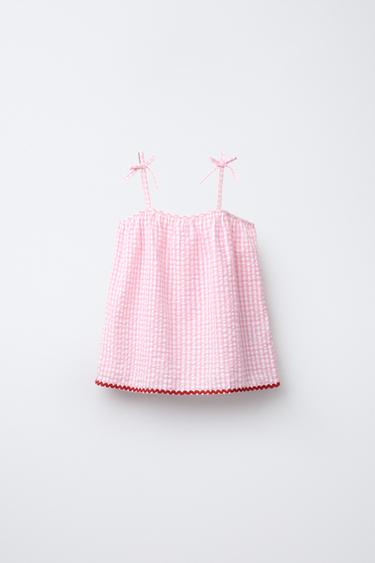 3-6 YEARS/ GINGHAM CHECK PYJAMAS - Pink by Zara - Image 1