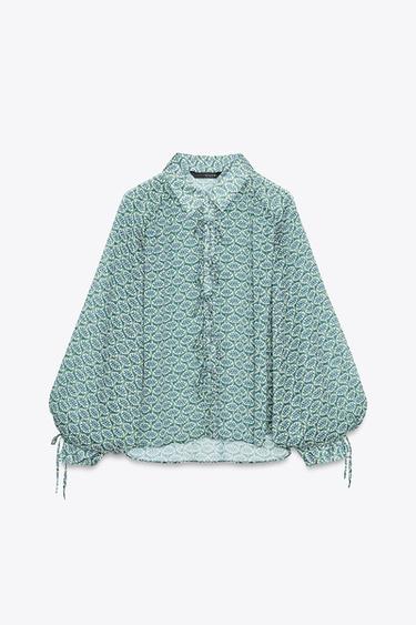 PRINTED SHIRT - Greens by Zara - Image 0