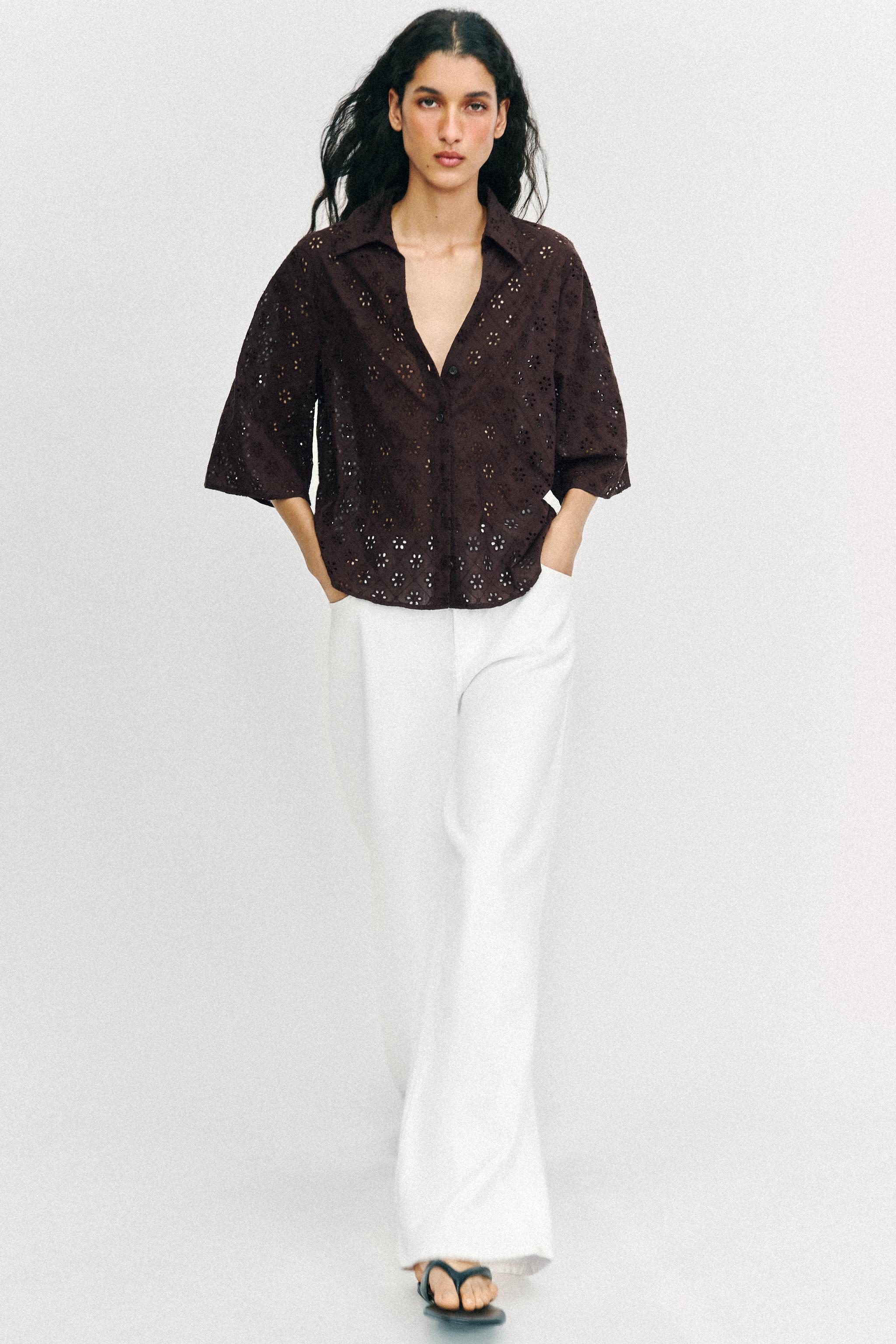 EYELET EMBROIDERED SHIRT