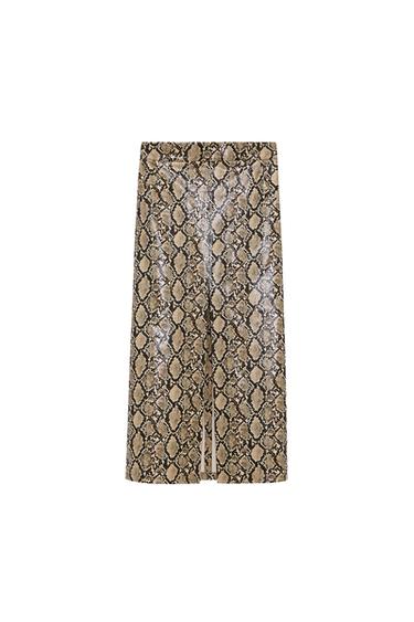 FAUX LEATHER SLIT SKIRT