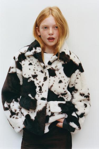 FAUX FUR COW PRINT JACKET - Multicoloured by Zara