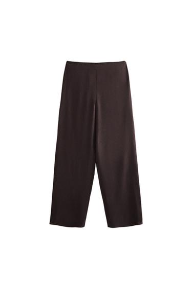SILK TROUSERS - Dark brown by Zara
