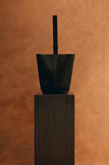 Zara LIMITED EDITION LEATHER HANDBAG - Brown