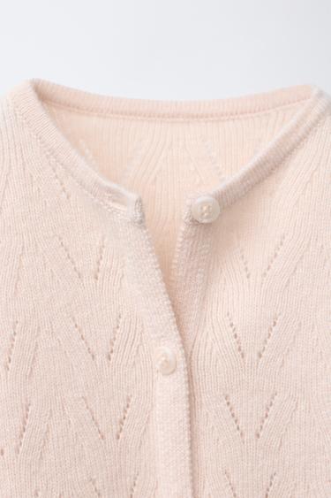 COTTON WOOL KNIT JUMPSUIT - Light beige by Zara - Image 2