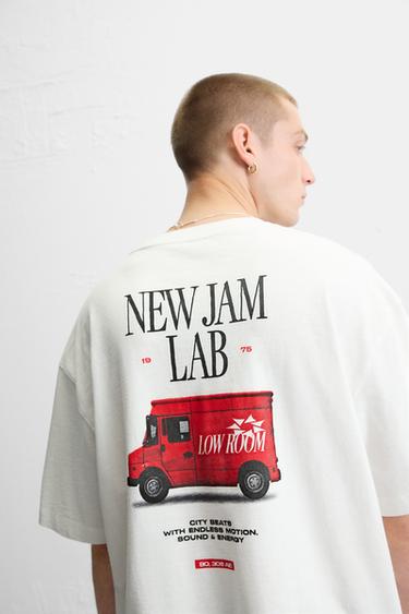 CAMISETA ESTAMPAS COMBINADAS - Branco-marfim da Zara