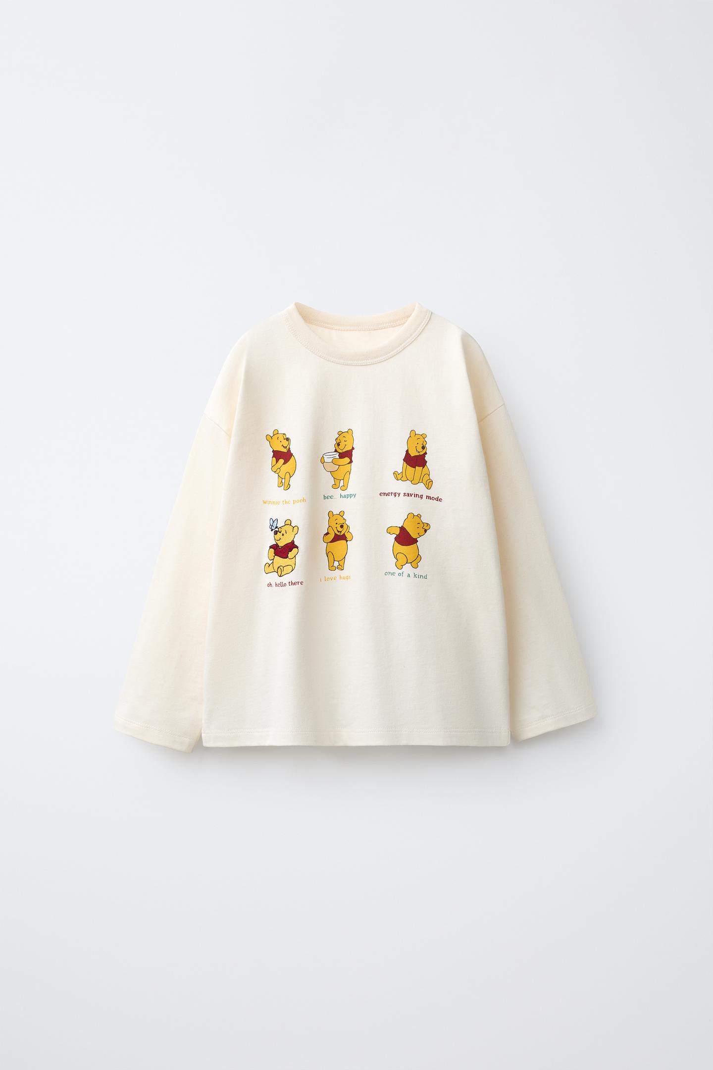 Детская футболка Zara Winnie the Pooh © Disney Print, цвет: Экрю — фото 1