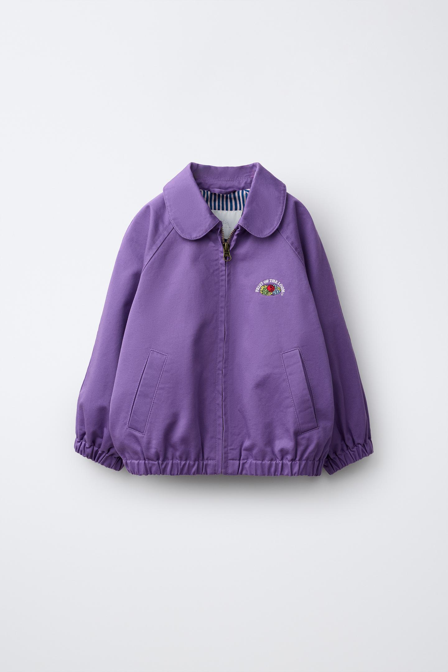 Детская куртка Zara Fruit OF the Loom™ Embroidered, цвет: Розовато-лиловый — фото 2