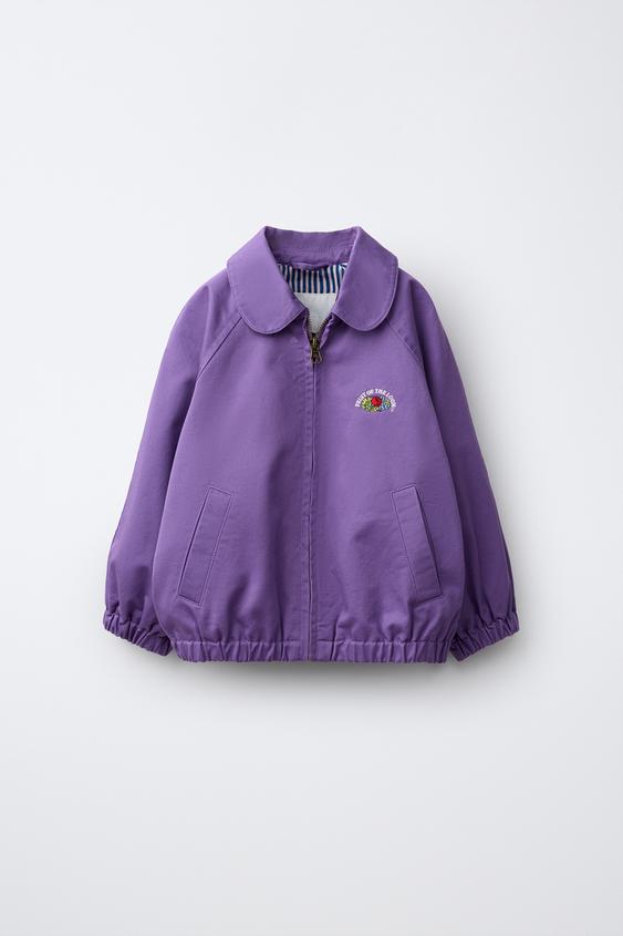 Zaras JACKA MED BRODERI FRUIT OF THE LOOM™ - Ljuslila - Bild 0