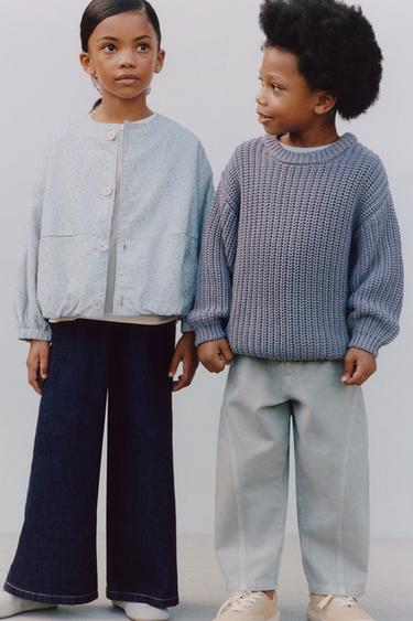 Zara TIMELESS - CHUNKY KNIT SWEATER - Blue / Steel