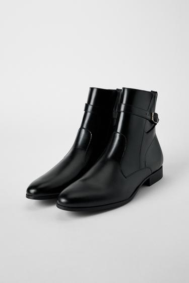 LEATHER BUCKLE BOOTS BOBBY GILLESPIE X ZARA - Black by Zara