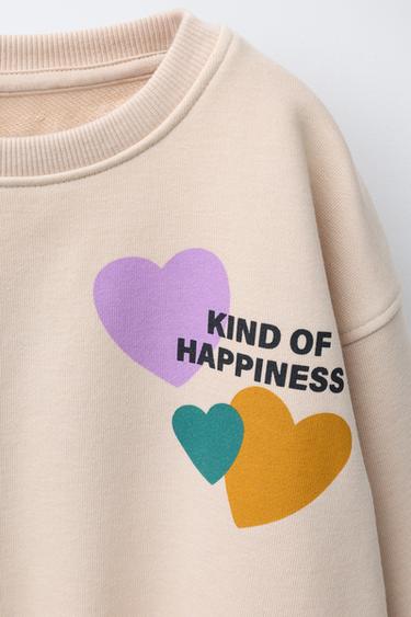PRINTED SWEATSHIRT AND LEGGINGS SET - Dark beige by Zara - Image 2