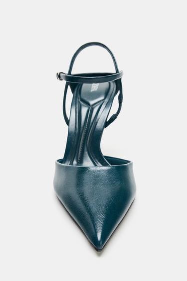 CHAUSSURES À TALONS ET BRIDES ARRIÈRE - Bleu roi de Zara - Image 8
