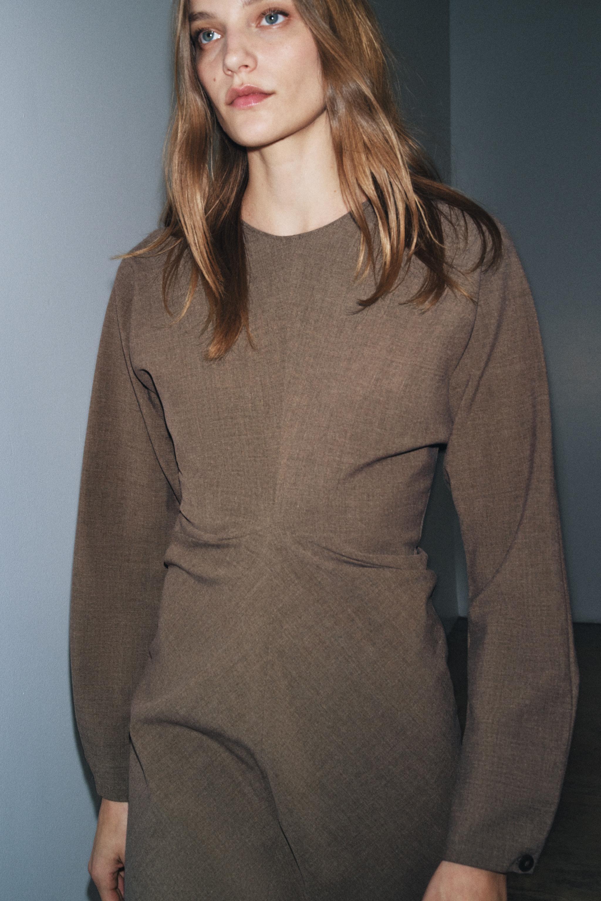 DRAPED MIDI DRESS ZW COLLECTION