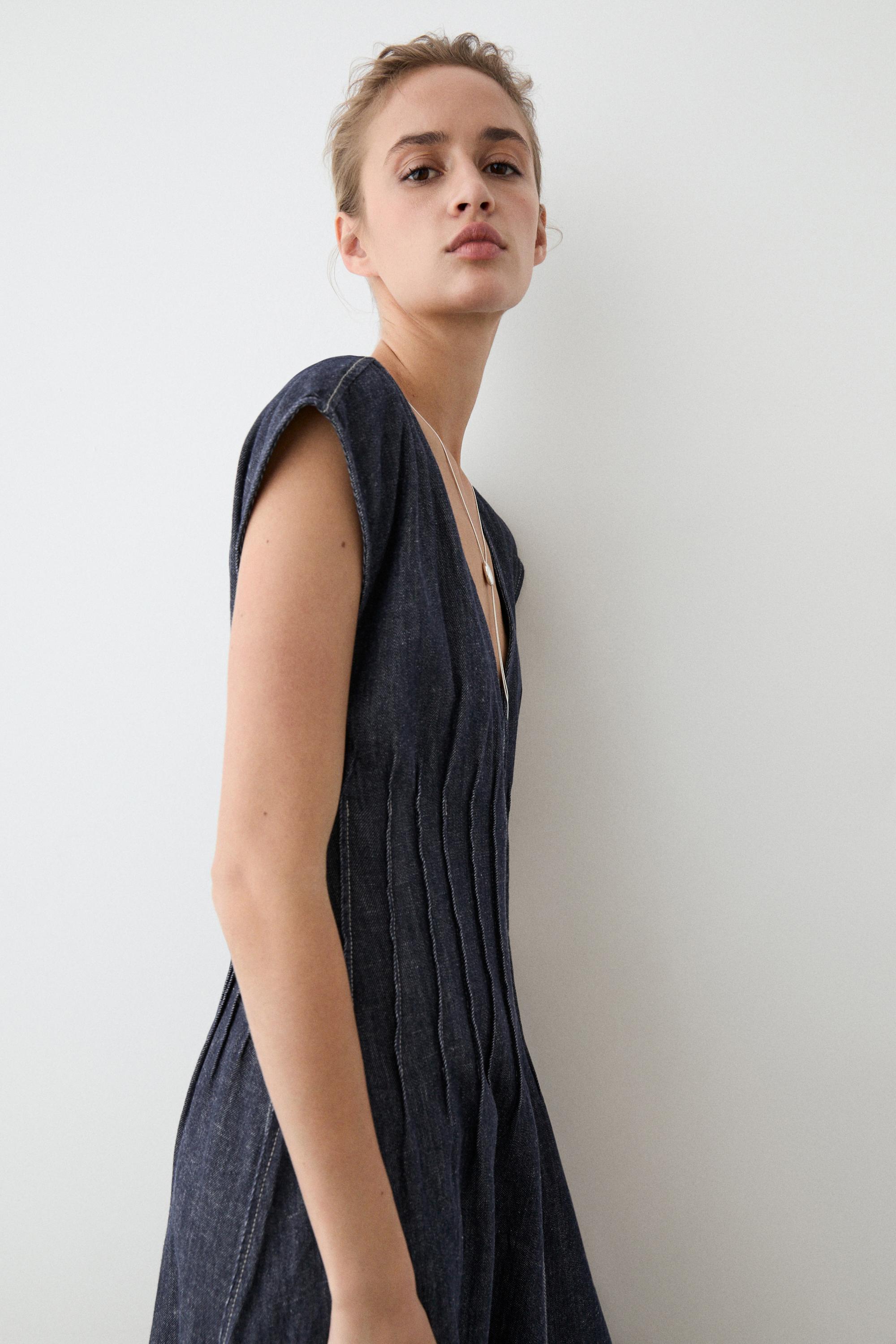 Denim midi dress