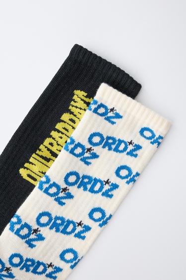 2-PACK OF LONG TEXT SOCKS - Blue by Zara - Image 2