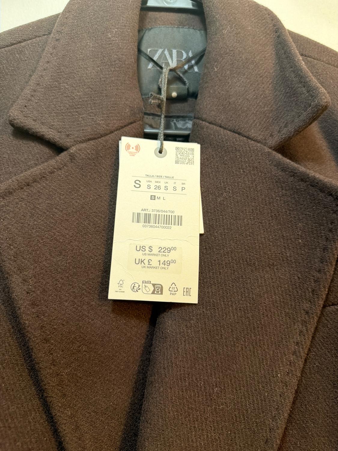 OVERSIZED DOUBLE-BREASTED WOOL COAT ZW COLLECTION - Image 3
