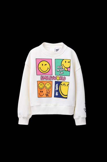 Zara SMILEYWORLD ® RAISED SWEATSHIRT - Oyster-white - Image 0