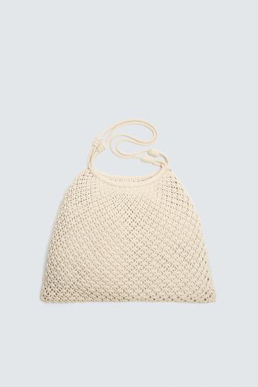 MACRAMÉ SHOPPER BAG - Ecru White by Zara