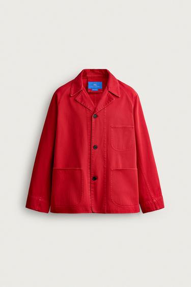 قميص خارجي بجيوب من آرون ليفين X زارا - أحمر الخاص بـ Zara
