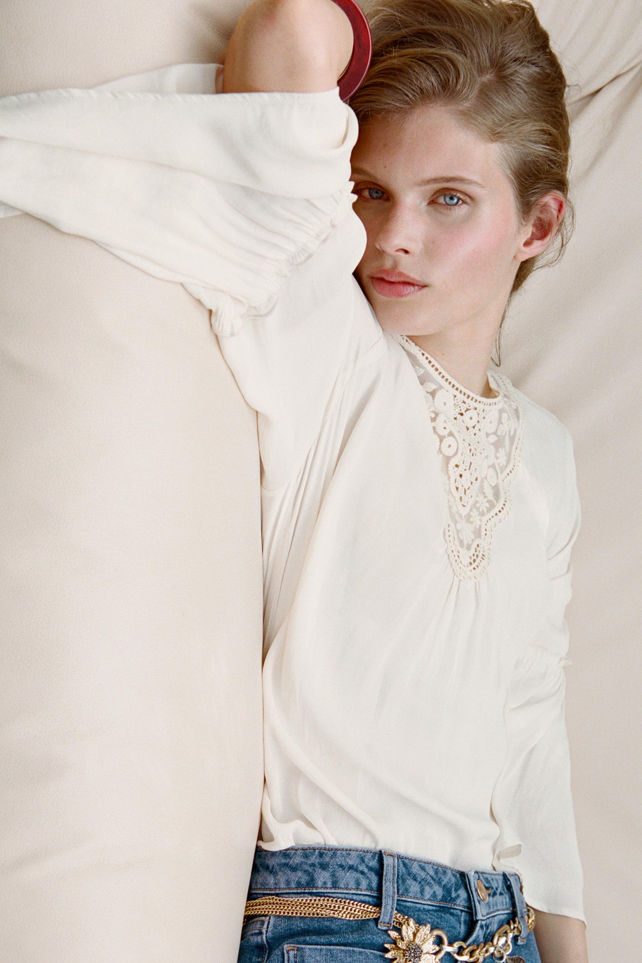 FLUID GATHERED BLOUSE - Ecru | ZARA United States