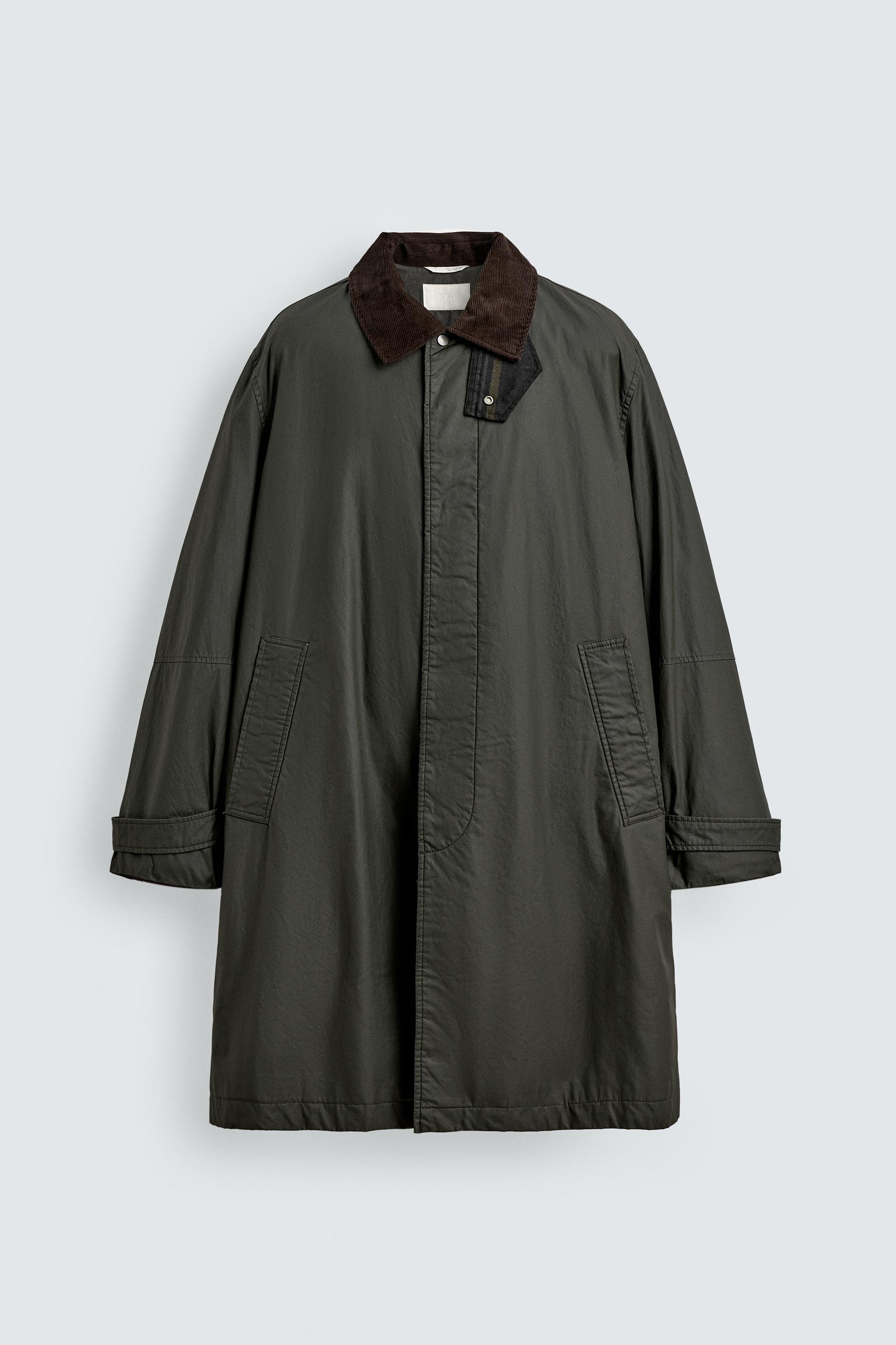ZARA クロップド ワックス トレンチコート ダークカーキ S ZARAクロップドトレンチコート - メルカリ
