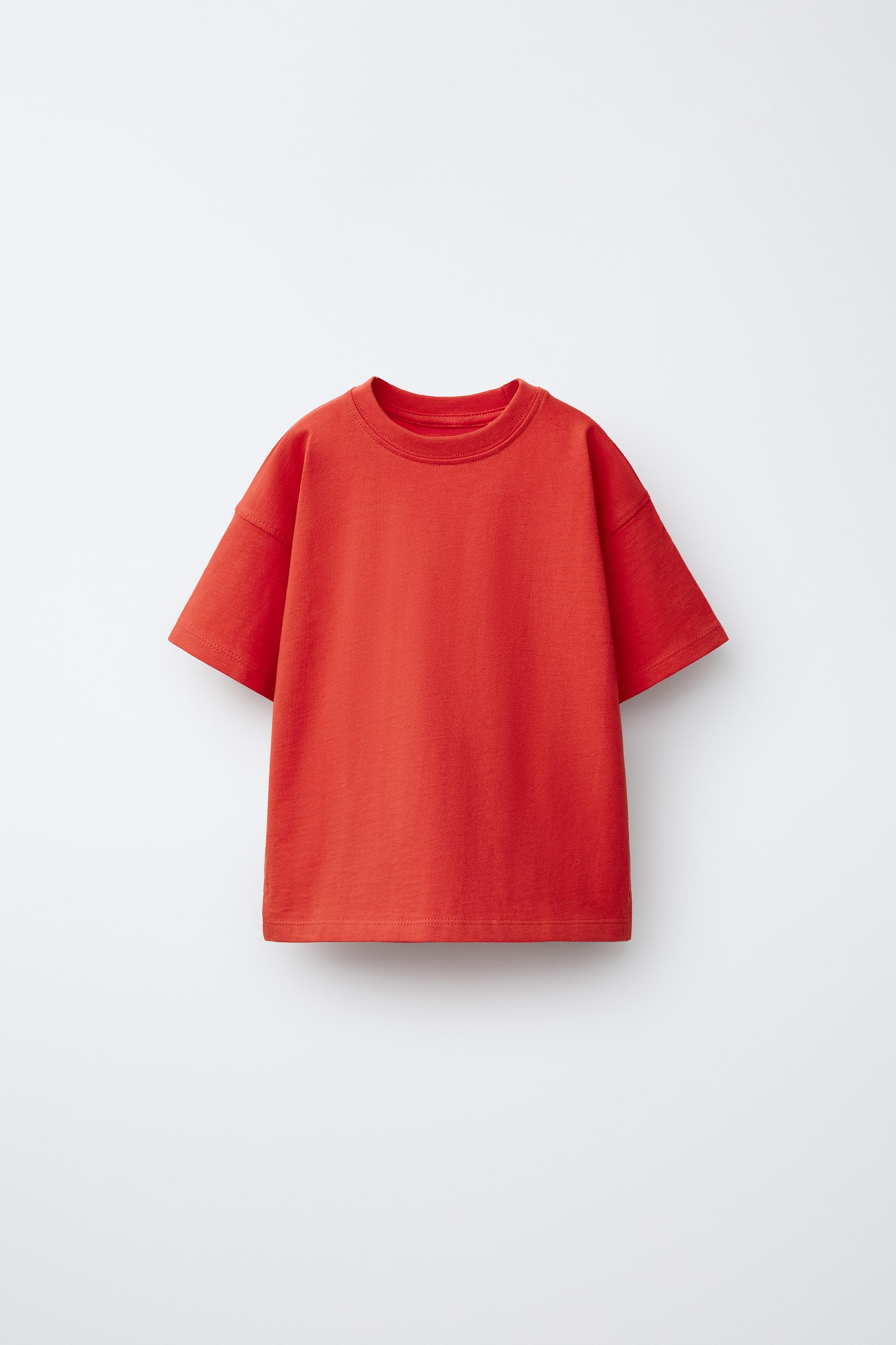 SOLID CREW NECK T-SHIRT — Red