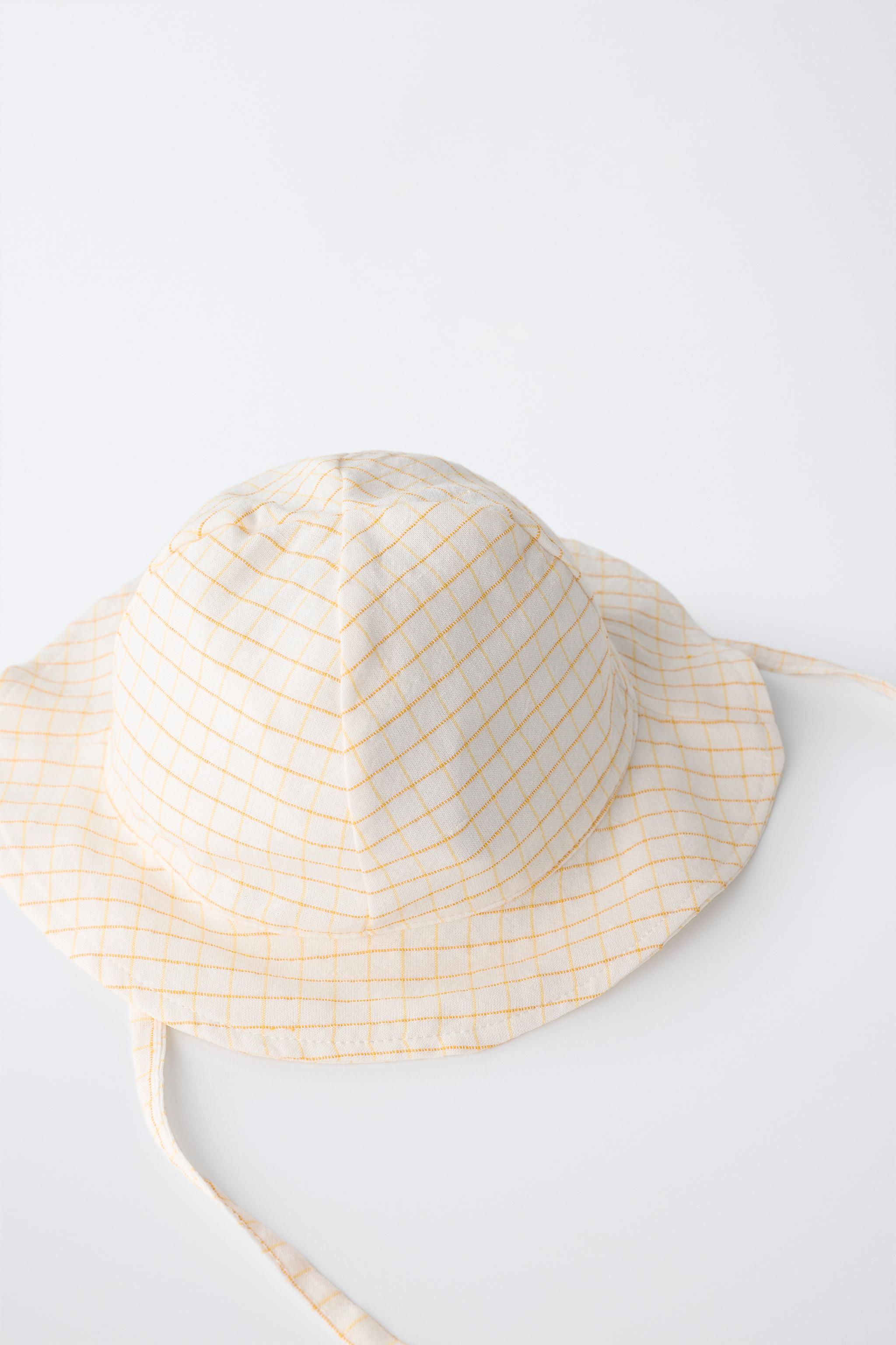 PLAID HAT — Yellow