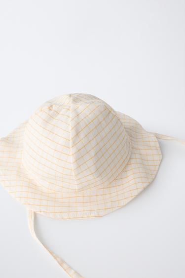 BONNET À CARREAUX - Jaune de Zara - Image 1