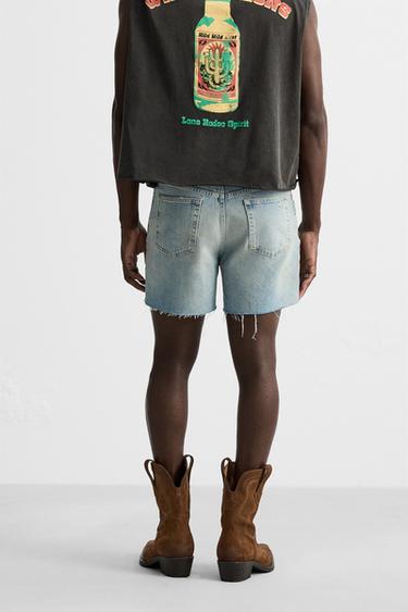 MINI SHORT EN DENIM - Bleu encre de Zara - Image 2