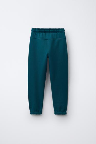 PANTALON DE JOGGING EN MOLLETON NUMÉRO - Vert bouteille de Zara - Image 1