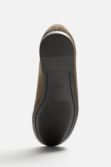 MOCASSINS EN CUIR - Beige de Zara - Image 3
