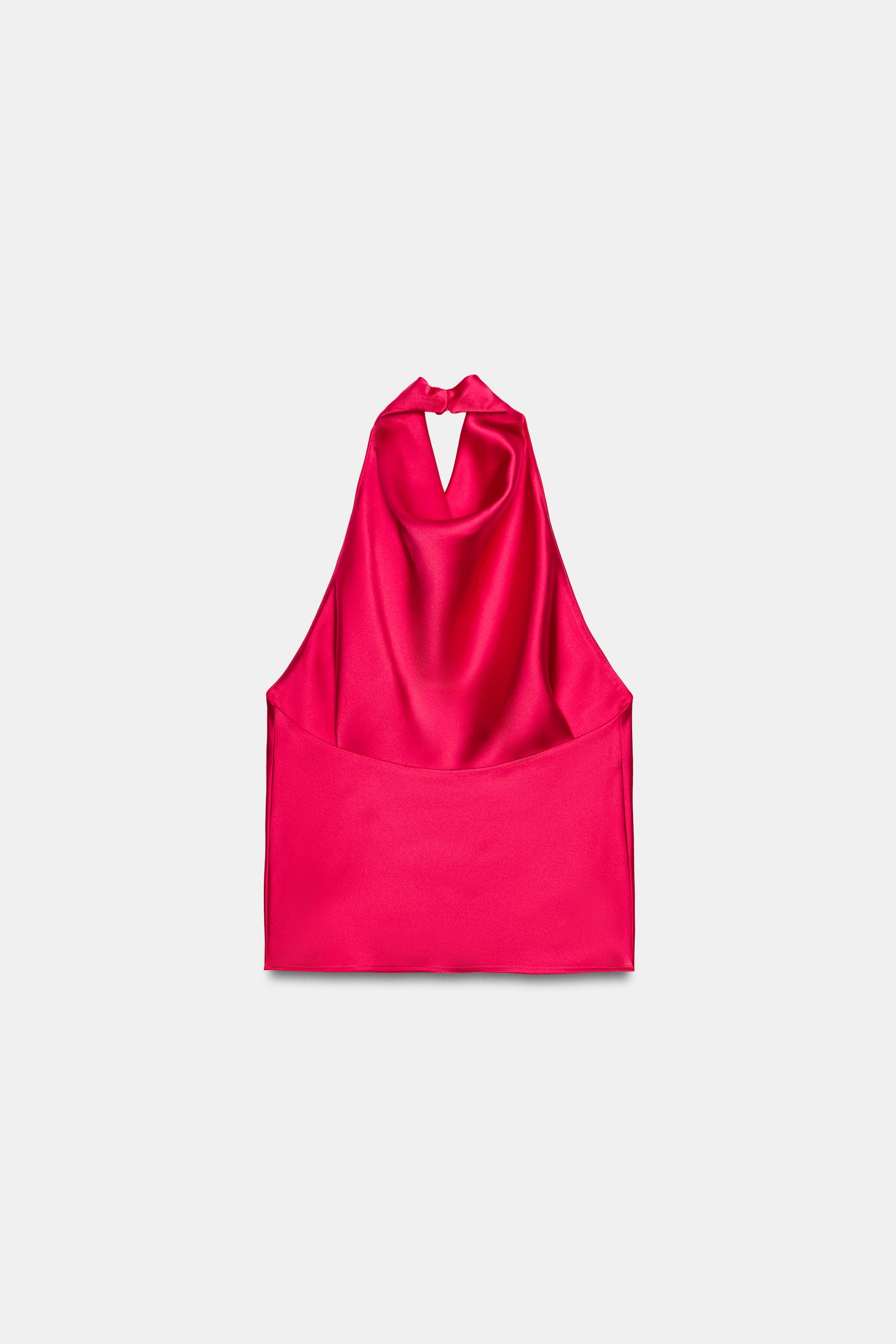 SATIN HALTER TOP