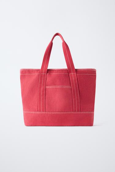 COLOUR TOTE BAG - Red by Zara