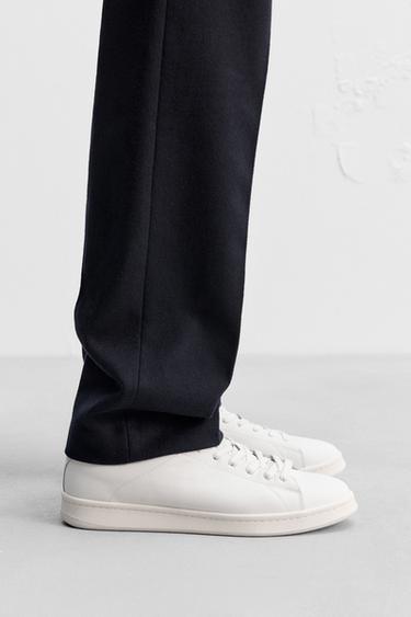 Zara LEATHER SNEAKERS - White - Image 0