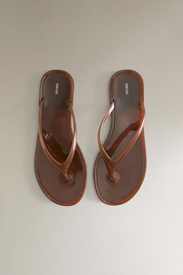SANDALES PLATES JELLY - Marron de Zara - Image 2