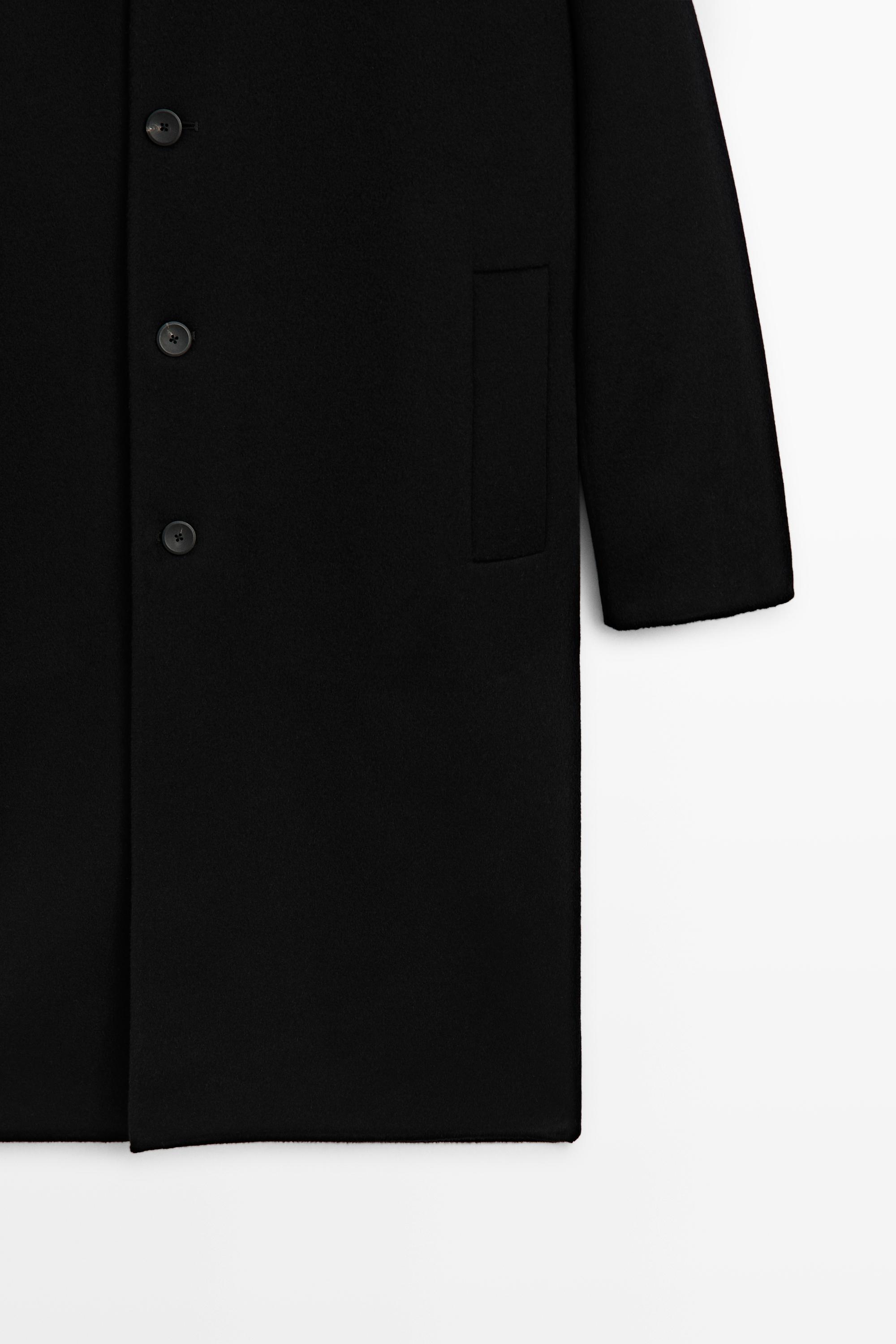 High neck wool blend coat
