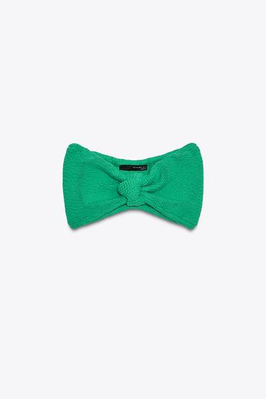 HAUT DE BIKINI TEXTURÉ - Vert de Zara - Image 2