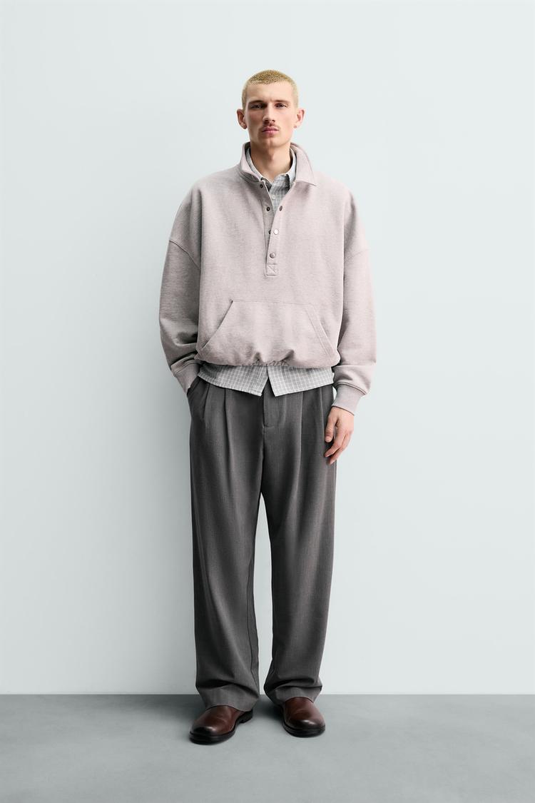 ZARA WIDE-LEG PLEATED TROUSERS