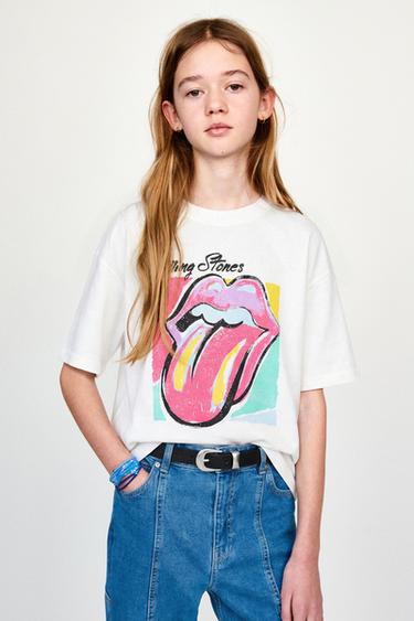MAGLIETTA STAMPATA ROLLING STONES © - Bianco di Zara