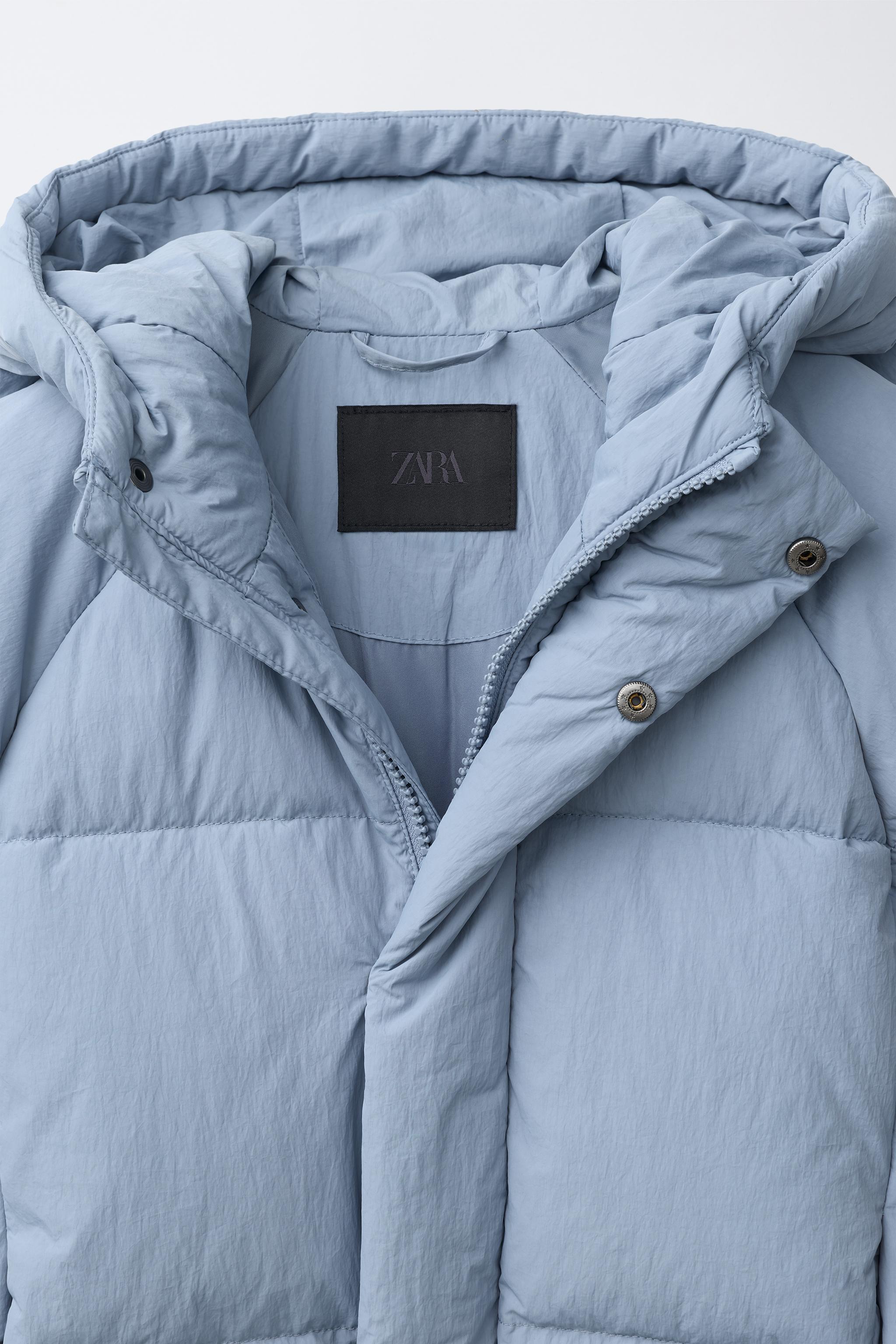 撥水加工入り50%フェザー＆50%ダウンジャケット - ライトブルー | ZARA