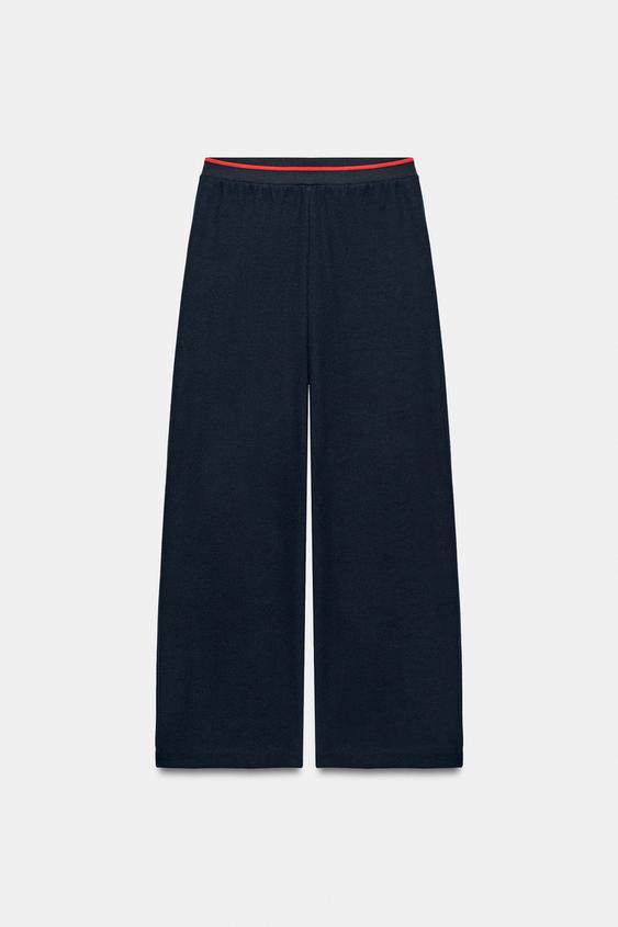 PANTALON SOFT À RAYURE CONTRASTÉE - Bleu de Zara - Image 5