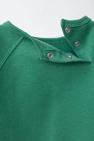 BASIC SWEATSHIRT AND JOGGER TROUSERS SET - Green by Zara - Image 3