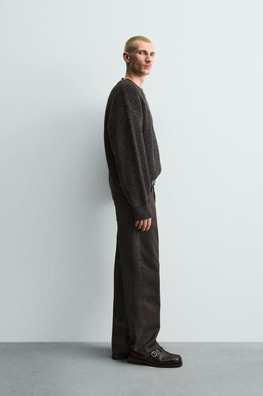 CONTRAST TEXTURED JUMPER - Black by Zara - Image 3